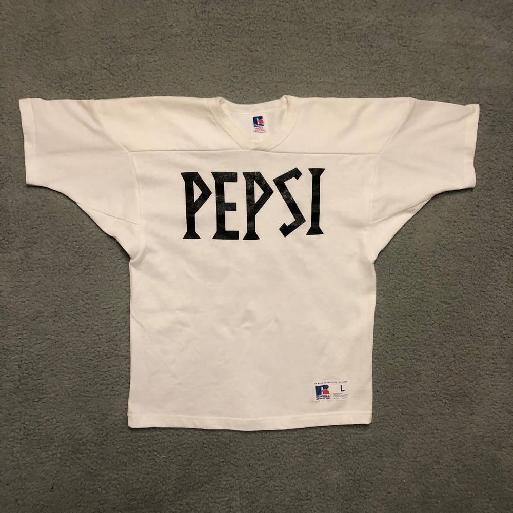 VTG Russell Athletic Pepsi Jersey Zanesville OH White Kids Large/Adult S/M